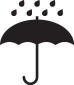 Symbol indicating the product should be kept dry standards assembly manual for product.